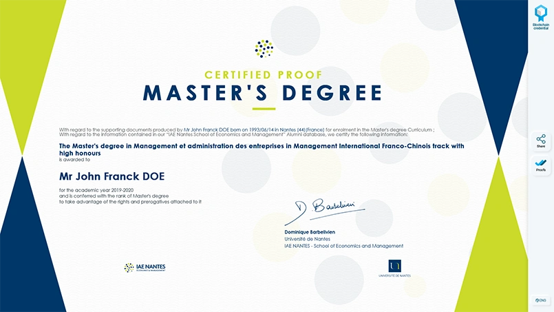 IAE Nantes Credential Desktop